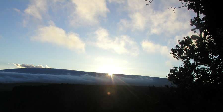 Sunset behind Mauna Loa